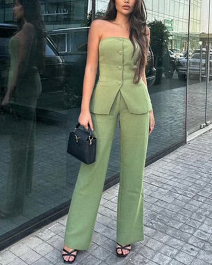 BRIA™ - Strapless Zweiteiliges Set mit Knöpfen
