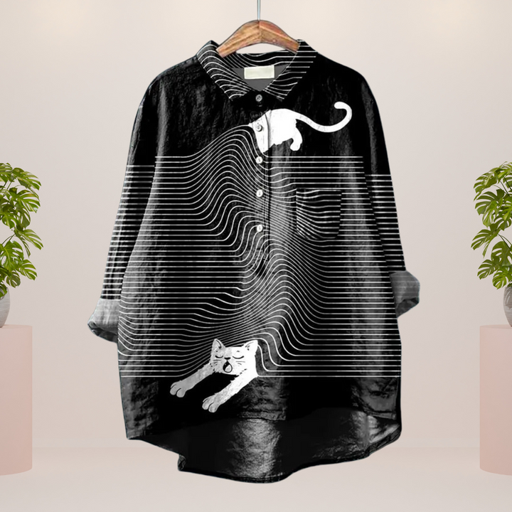 Freya™ - Trendy Modisches Print Kunst Shirt