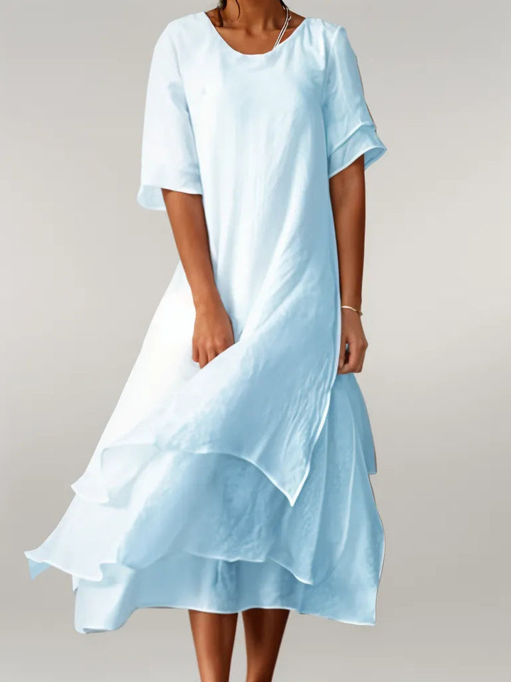 Vivienne™ - Elegantes Baumwoll-Langkleid