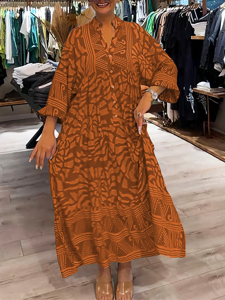 Mira | V-Ausschnitt Gedrucktes Kleid (Fast ausverkauft)