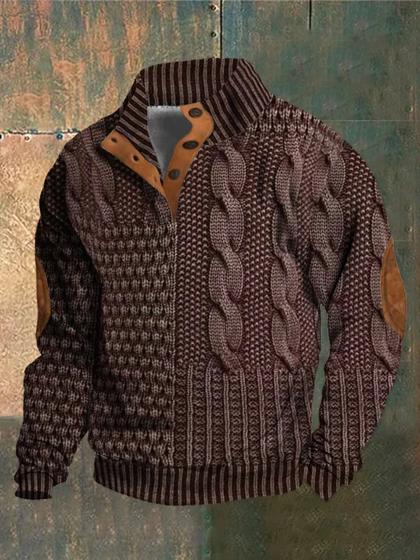 BASIL – GEMUSTERTER BEQUEMER STRICKPULLOVER