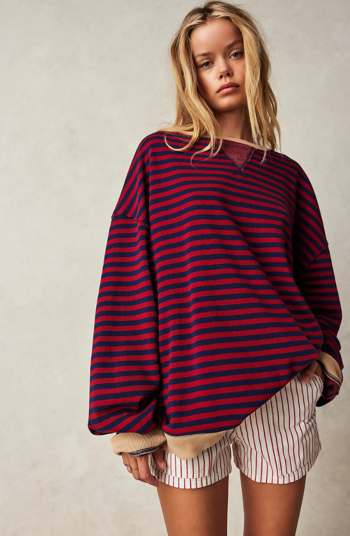 AMELIA – GESTREIFTER PULLOVER IN ÜBERGRÖSSE