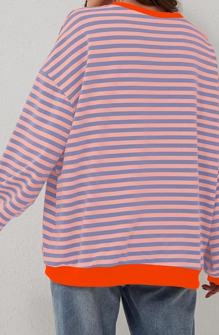 AMELIA – GESTREIFTER PULLOVER IN ÜBERGRÖSSE