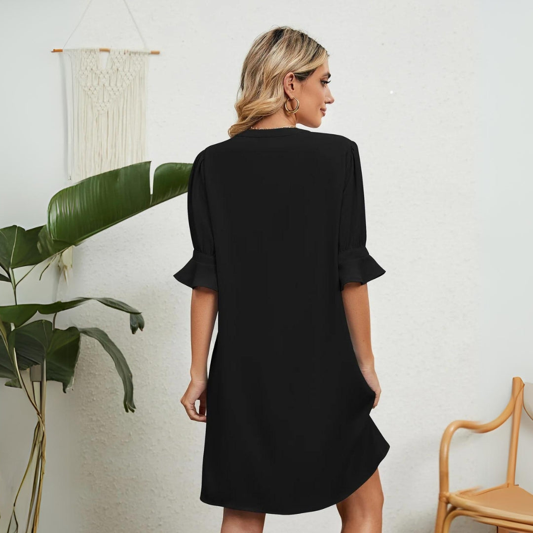 Alina™ | Elegantes V-Ausschnitt Kleid