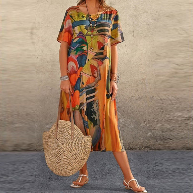 Abigail™ - Bequemes Bedrucktes Kleid