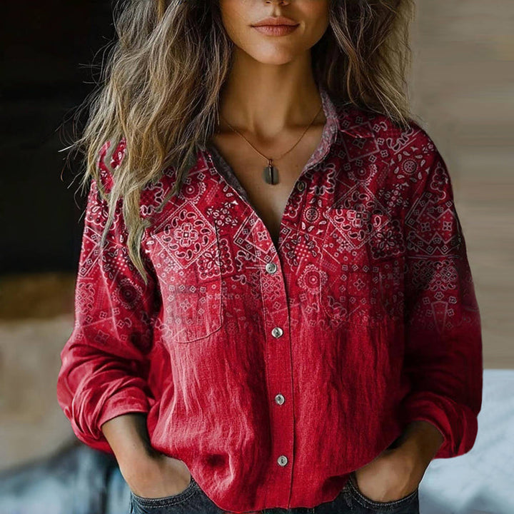 Lily™ - Bedrucktes Vintage-Bluse