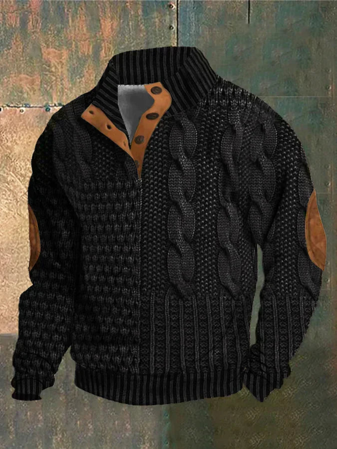 BASIL – GEMUSTERTER BEQUEMER STRICKPULLOVER