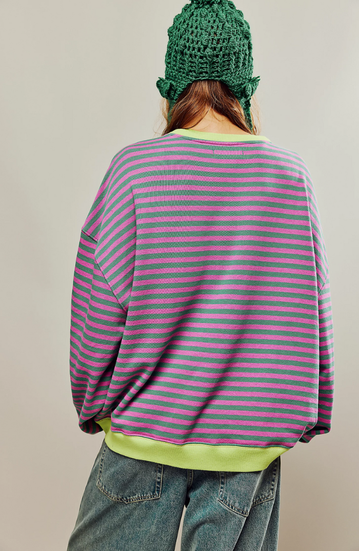 AMELIA – GESTREIFTER PULLOVER IN ÜBERGRÖSSE