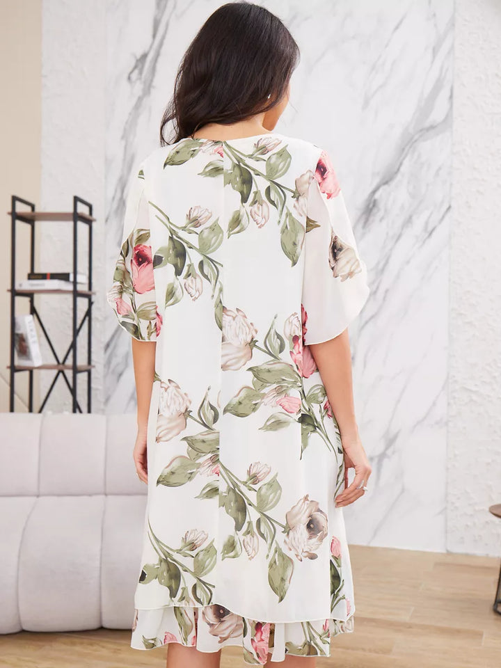 Camila™ – Elegantes Blumen-Chiffonkleid