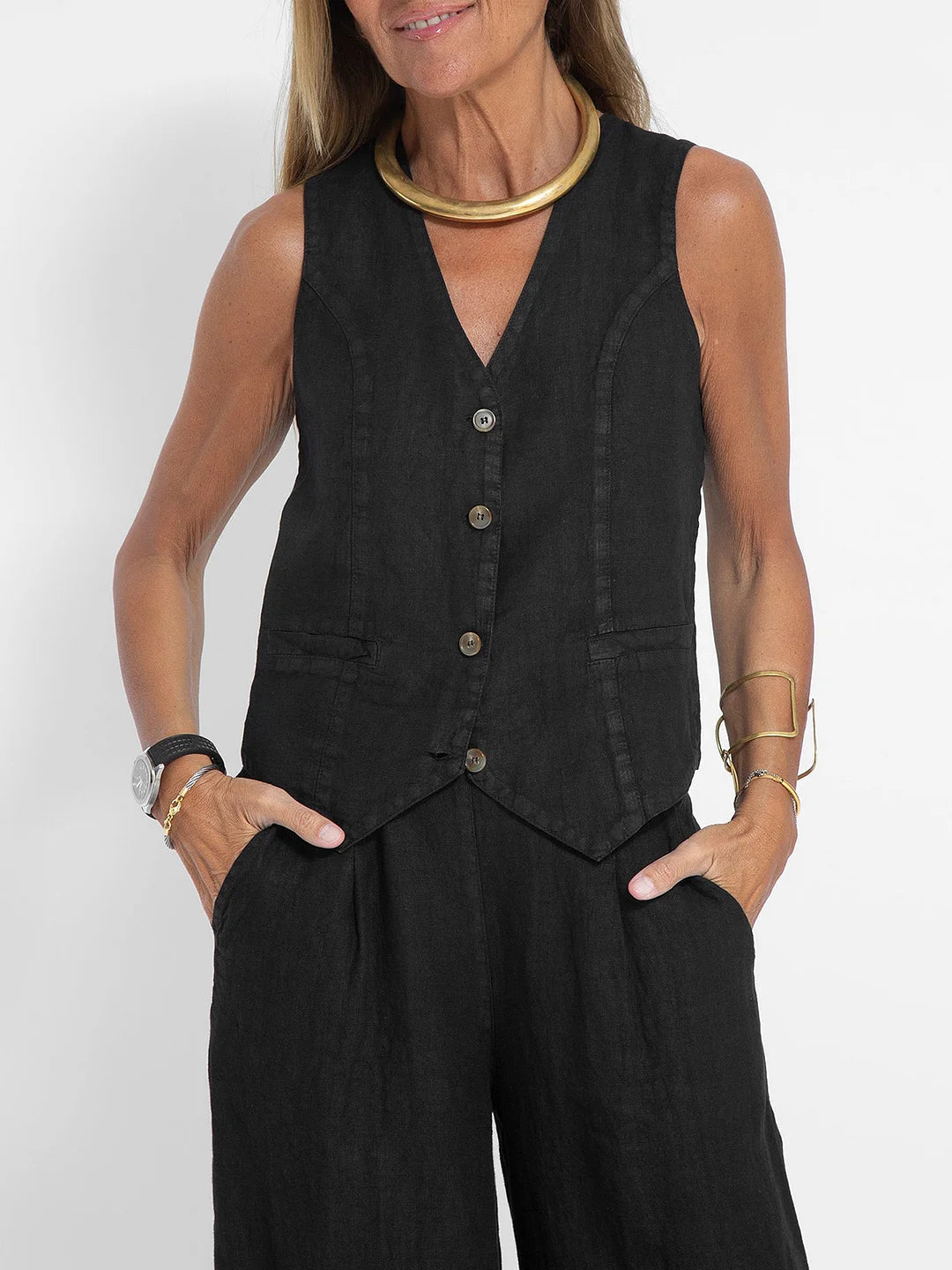 Ella | Weste Weite Hosen Set (Fast ausverkauft)