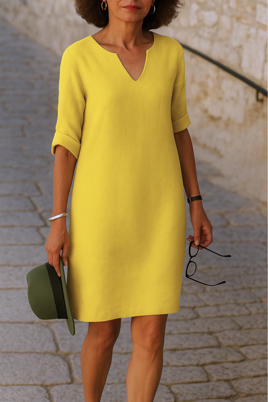 Elvy™ - Elegantes V-Ausschnitt Kleid