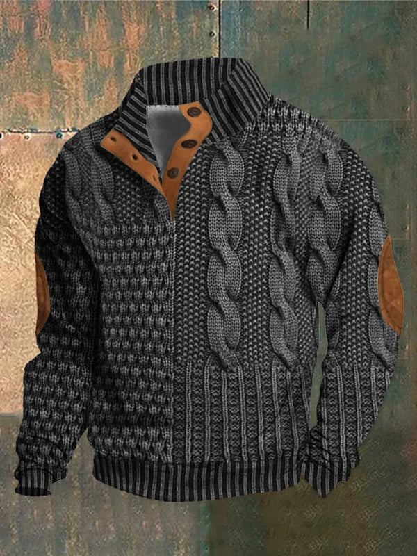 BASIL – GEMUSTERTER BEQUEMER STRICKPULLOVER