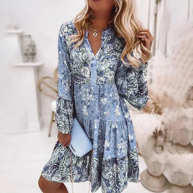 Ashley™ - Gedrucktes Boho-Kleid