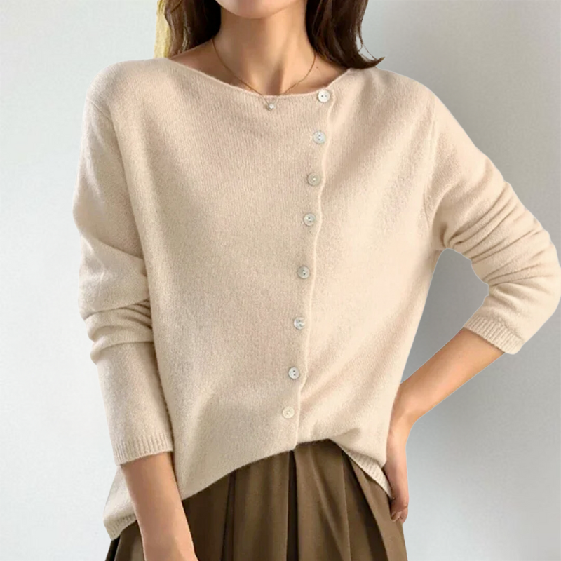 Kate™ - Schicker asymmetrischer Knopf-Cardigan