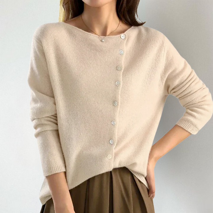 Kate™ - Schicker asymmetrischer Knopf-Cardigan