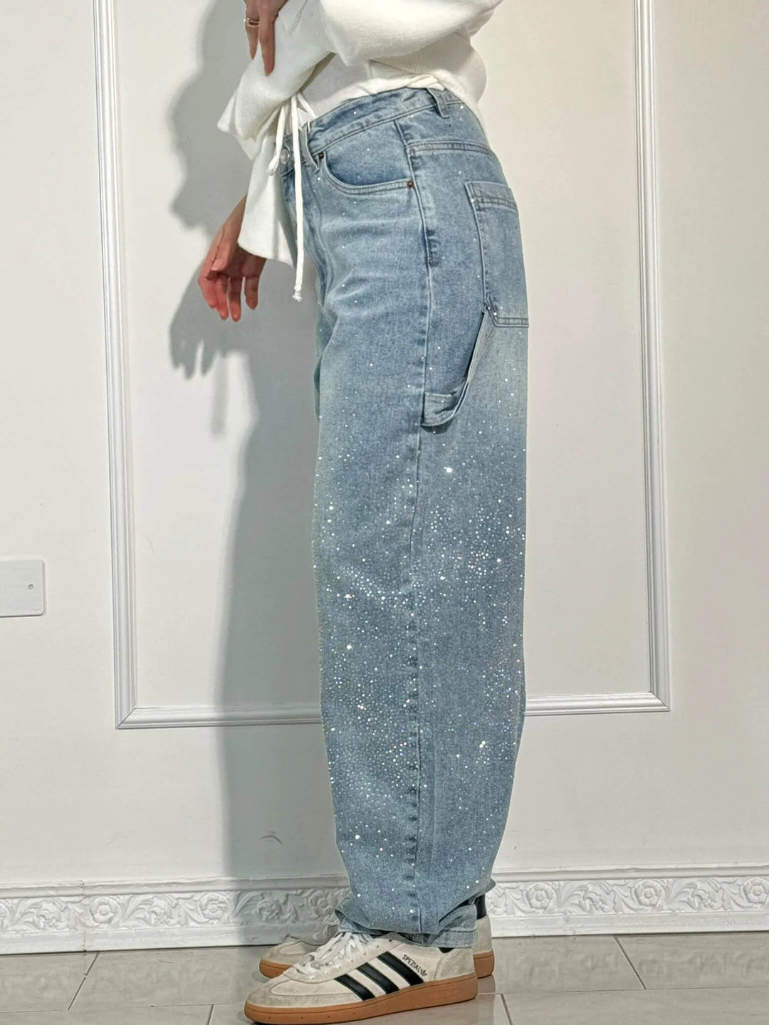 Violette™ - Hose mit hoher Taille und weiten Beinen und Knopftaschen