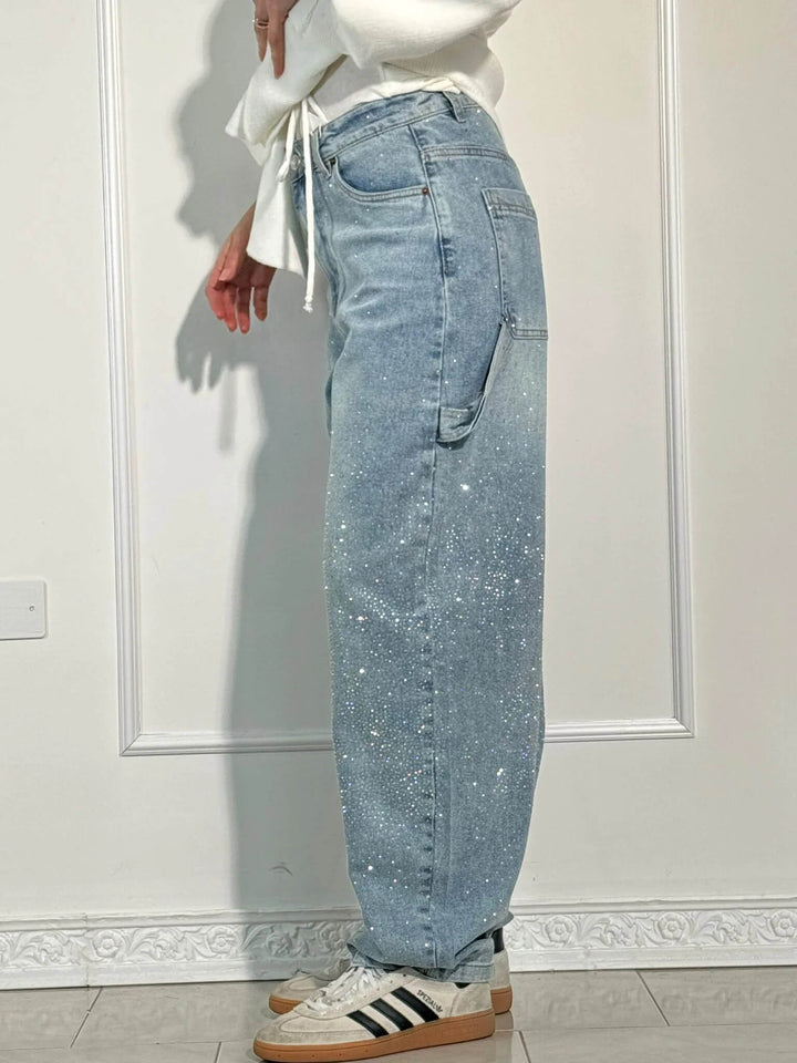 Violette™ - Hose mit hoher Taille und weiten Beinen und Knopftaschen