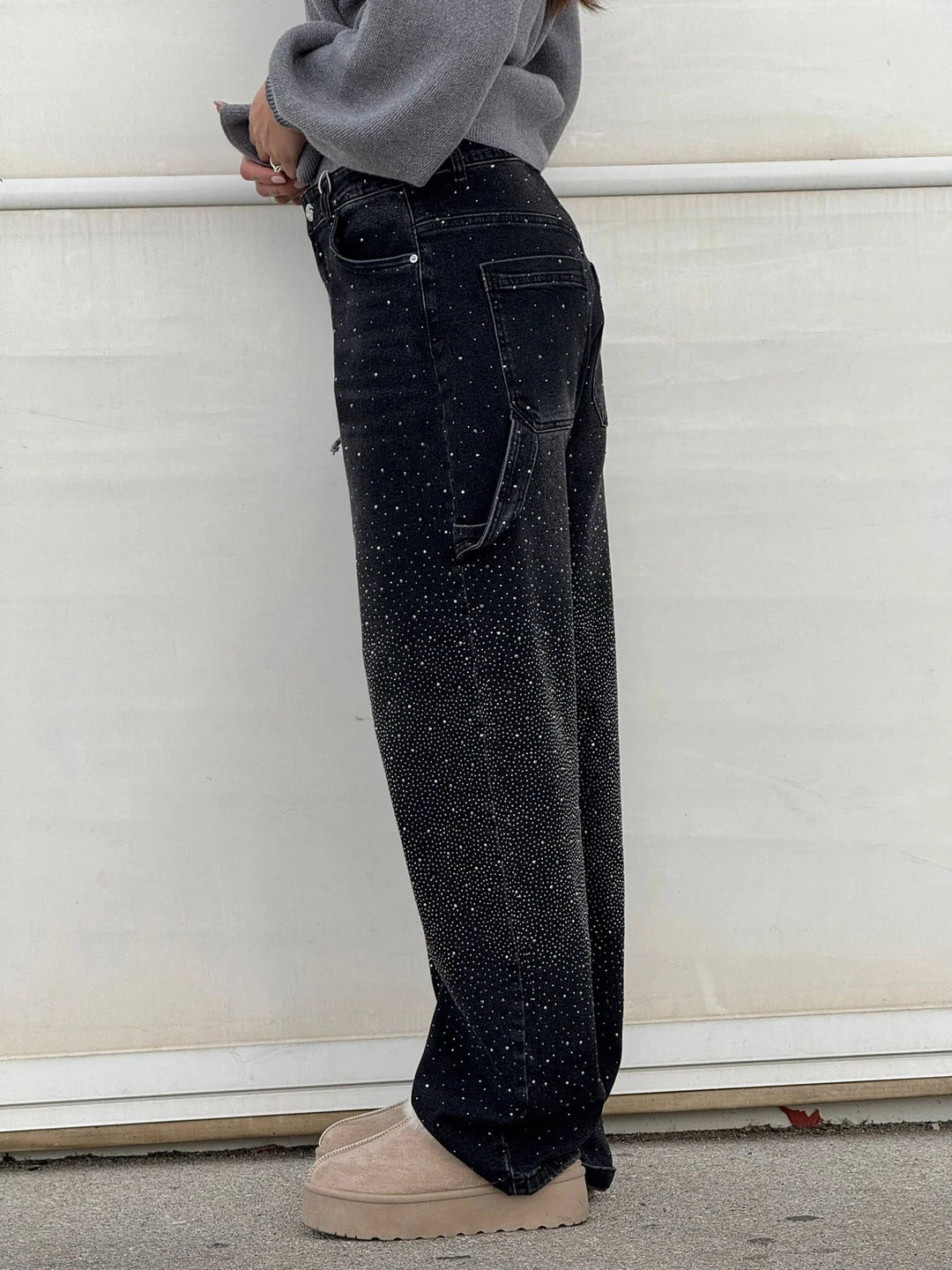 Violette™ - Hose mit hoher Taille und weiten Beinen und Knopftaschen