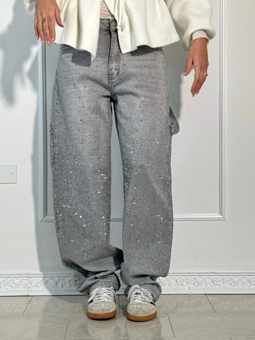 Violette™ - Hose mit hoher Taille und weiten Beinen und Knopftaschen