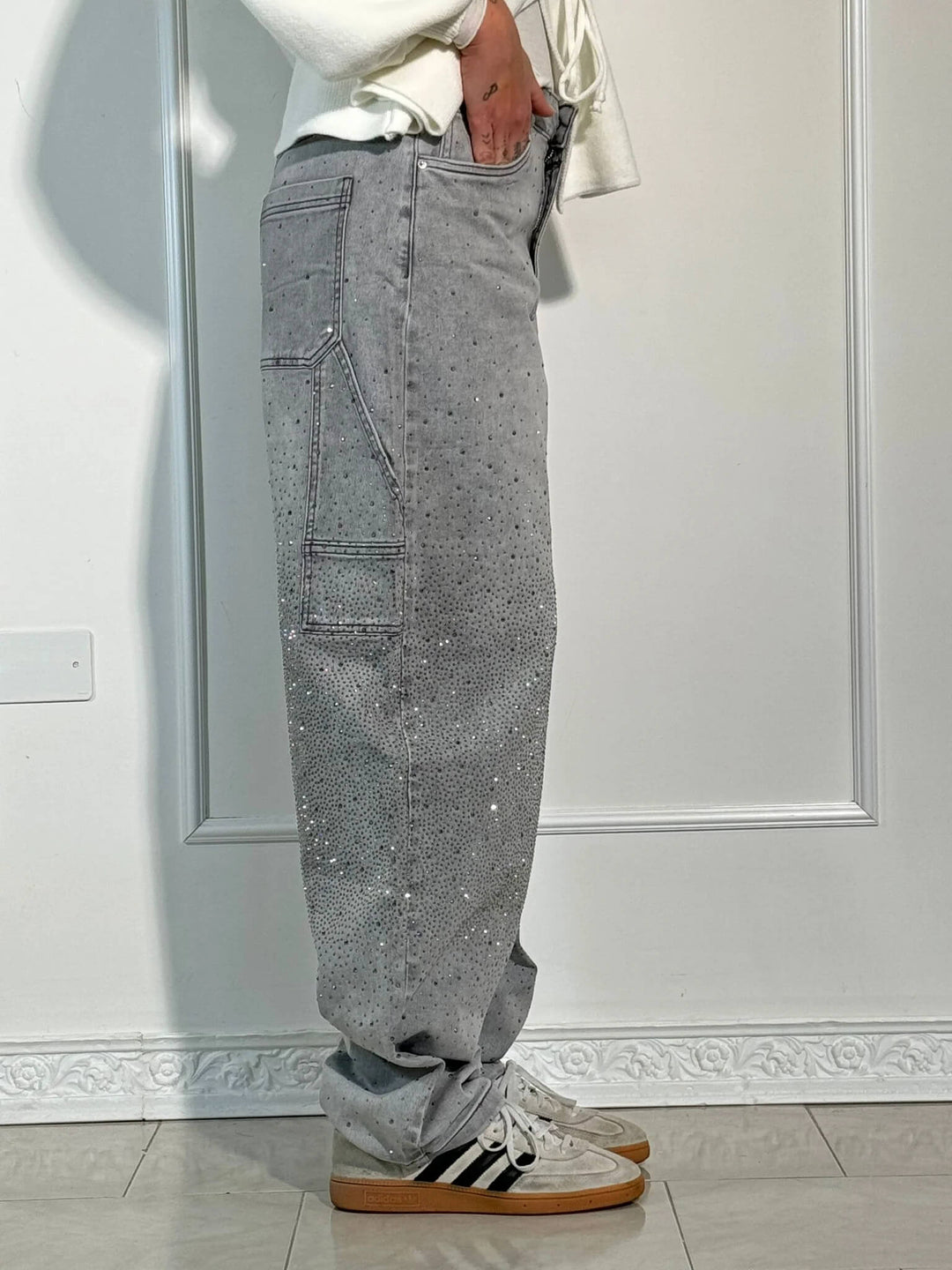 Violette™ - Hose mit hoher Taille und weiten Beinen und Knopftaschen