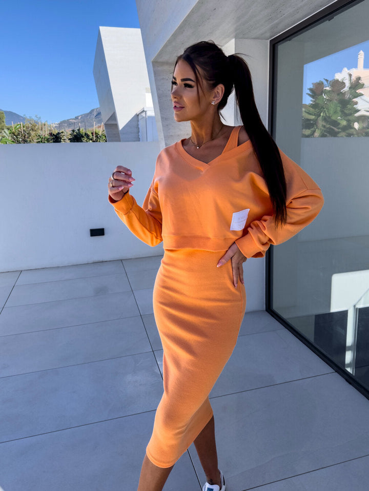 Andrea™ - Lässiges Sweatshirt und Kleid Set