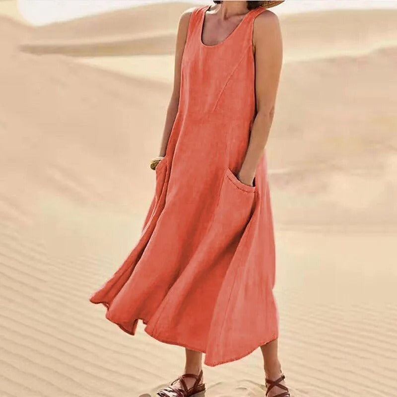 Tina™ - Sommer Leinenkleid