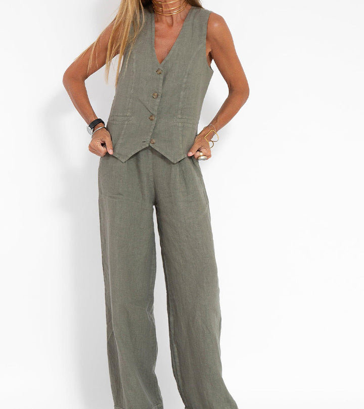 Ella | Weste Weite Hosen Set (Fast ausverkauft)