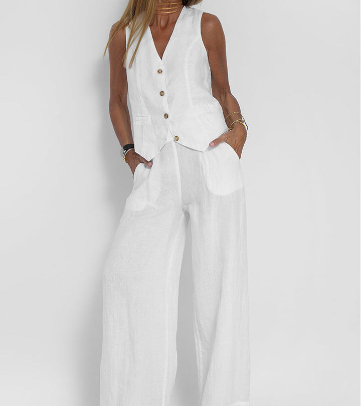 Ella | Weste Weite Hosen Set (Fast ausverkauft)