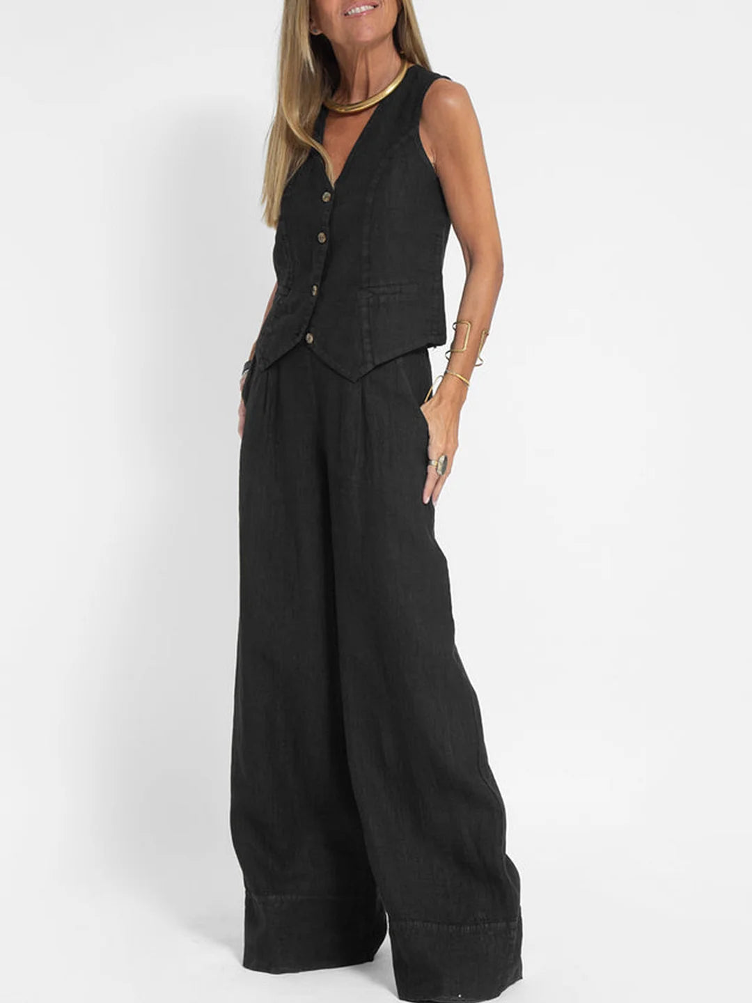 Ella | Weste Weite Hosen Set (Fast ausverkauft)