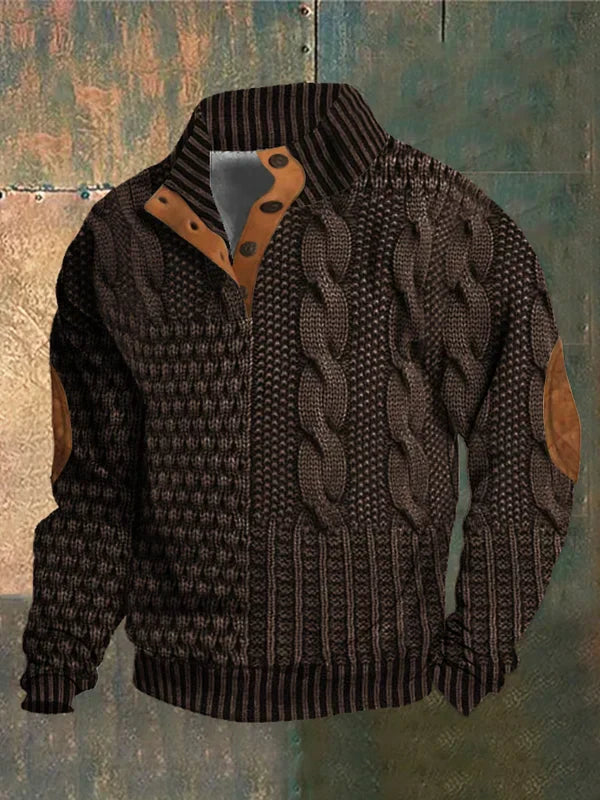 BASIL – GEMUSTERTER BEQUEMER STRICKPULLOVER