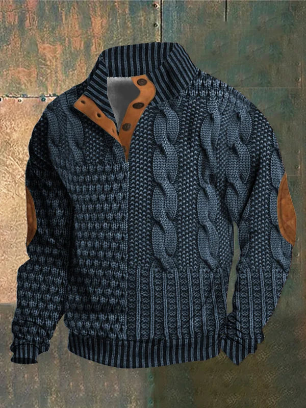 BASIL – GEMUSTERTER BEQUEMER STRICKPULLOVER