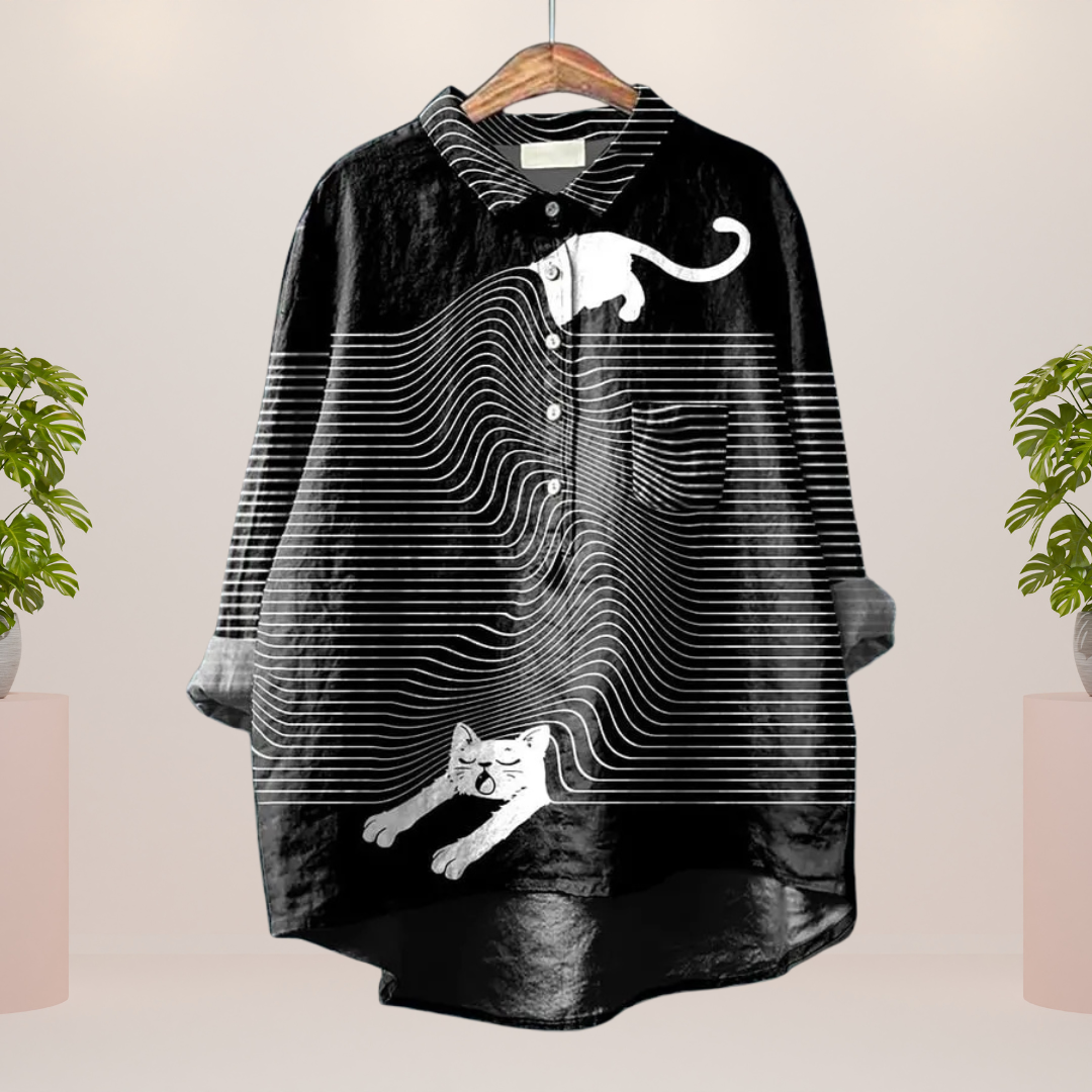 Freya™ - Trendy Modisches Print Kunst Shirt