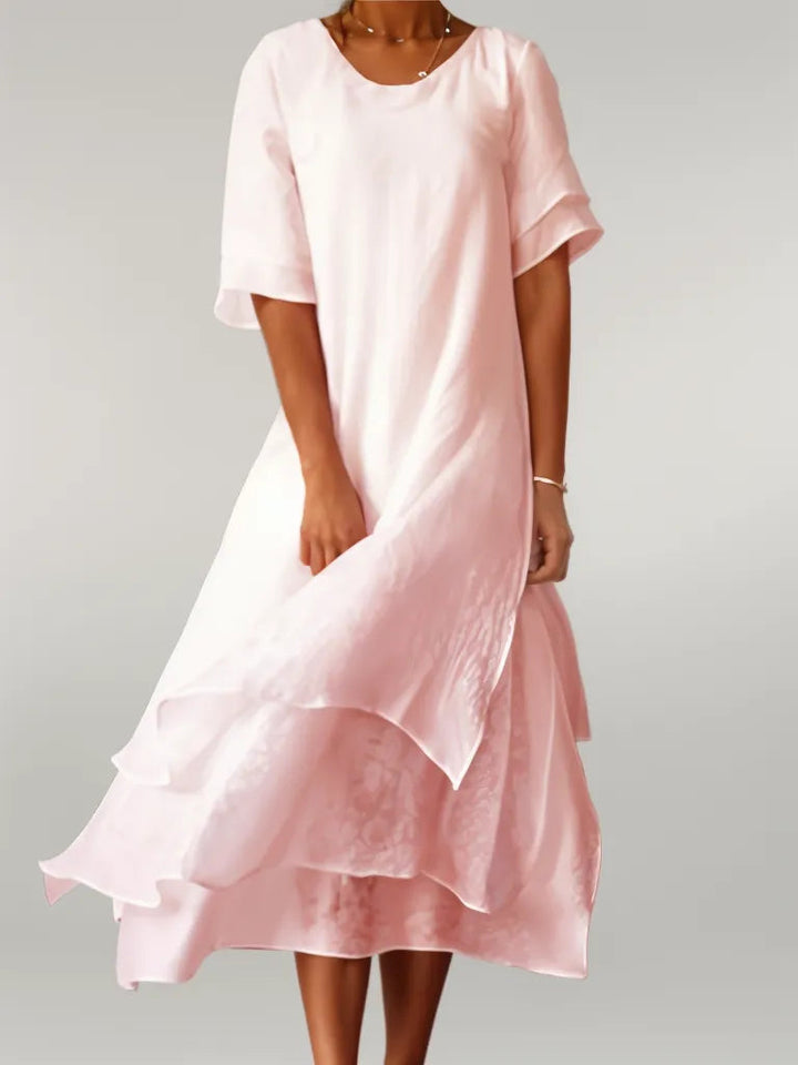Vivienne™ - Elegantes Baumwoll-Langkleid