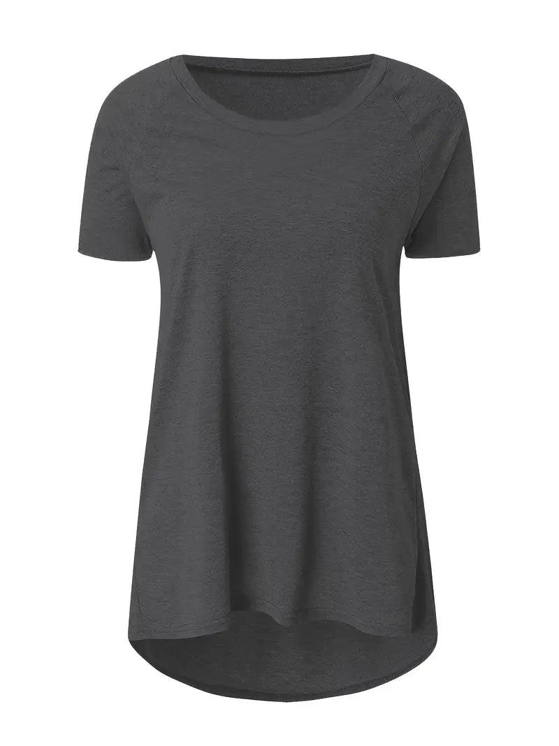 Faye™ - Lässiges Longline Crew Neck T-Shirt