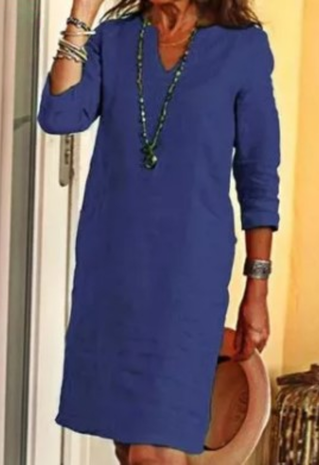 Elvy™ - Elegantes V-Ausschnitt Kleid