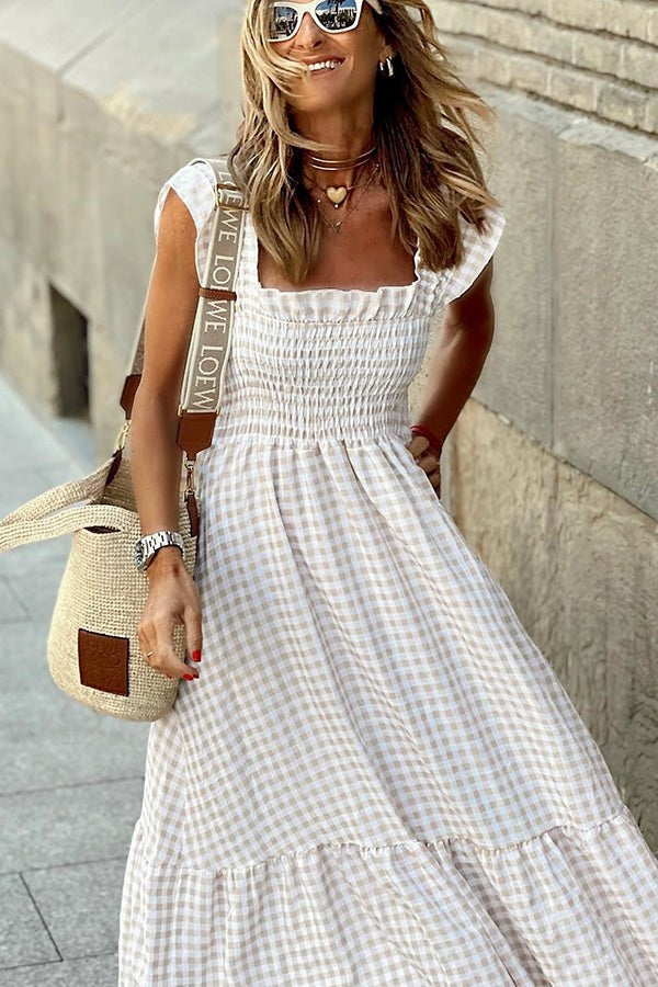 Odette™ - Elegantes Karomuster Sommerkleid