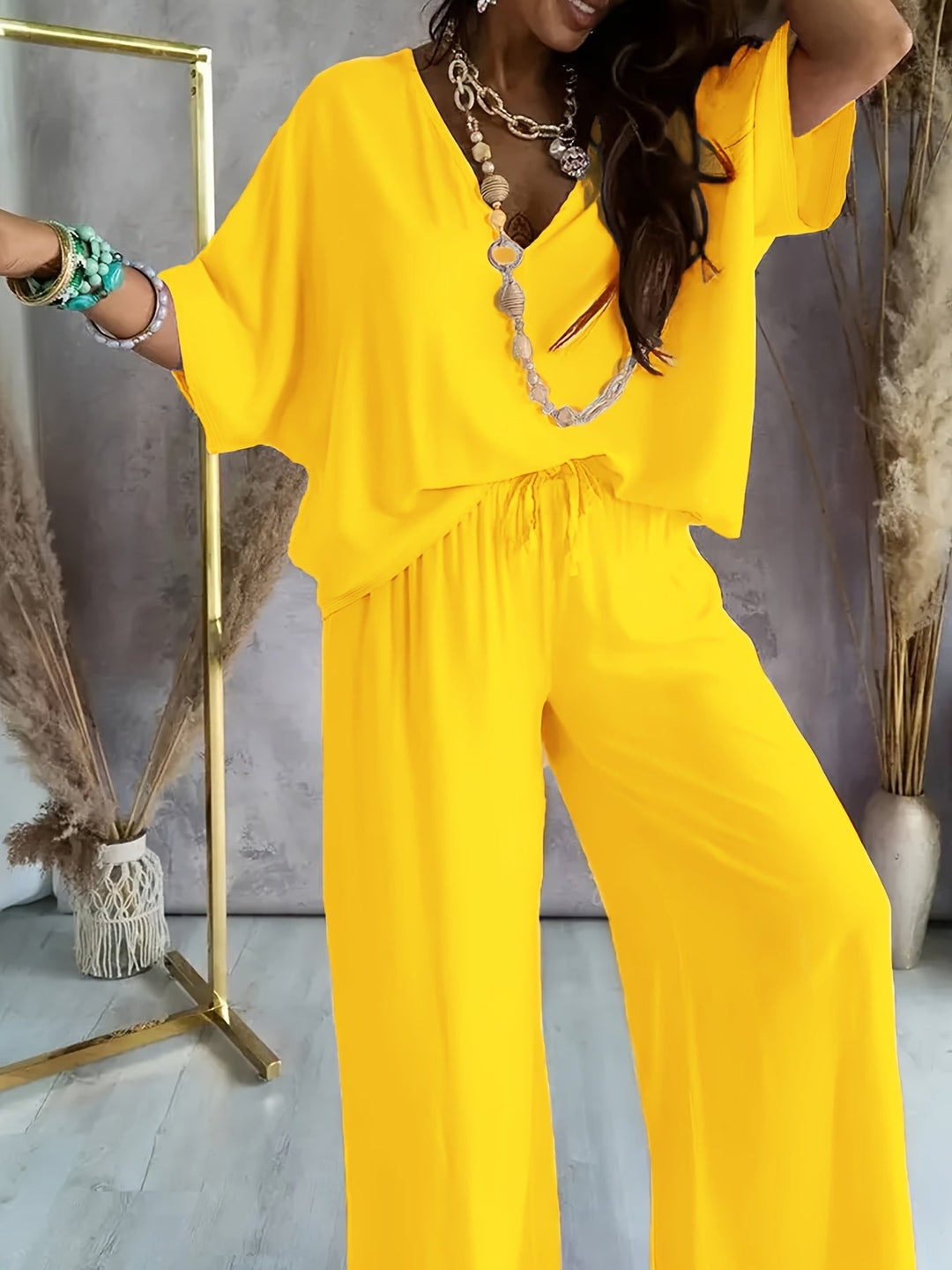 Farah™ - Stylisches einfarbiges Damen-Zweiteiler-Set