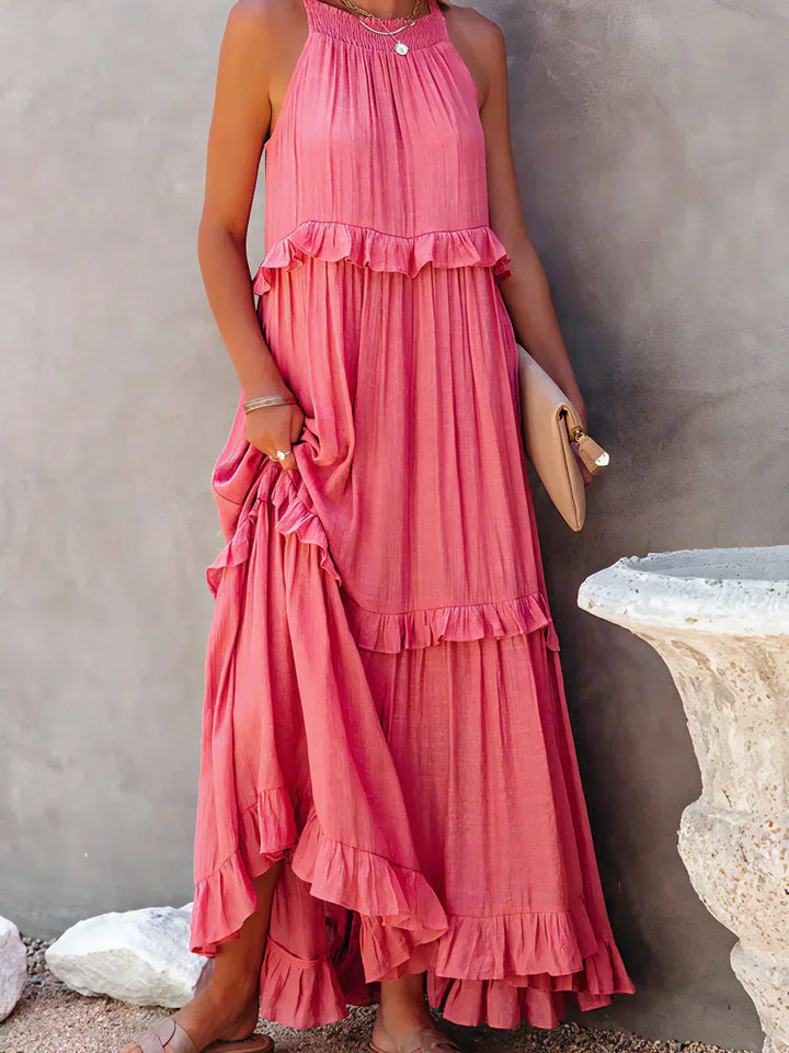 Emilia™ - Halter Ruffle Maxi Kleid