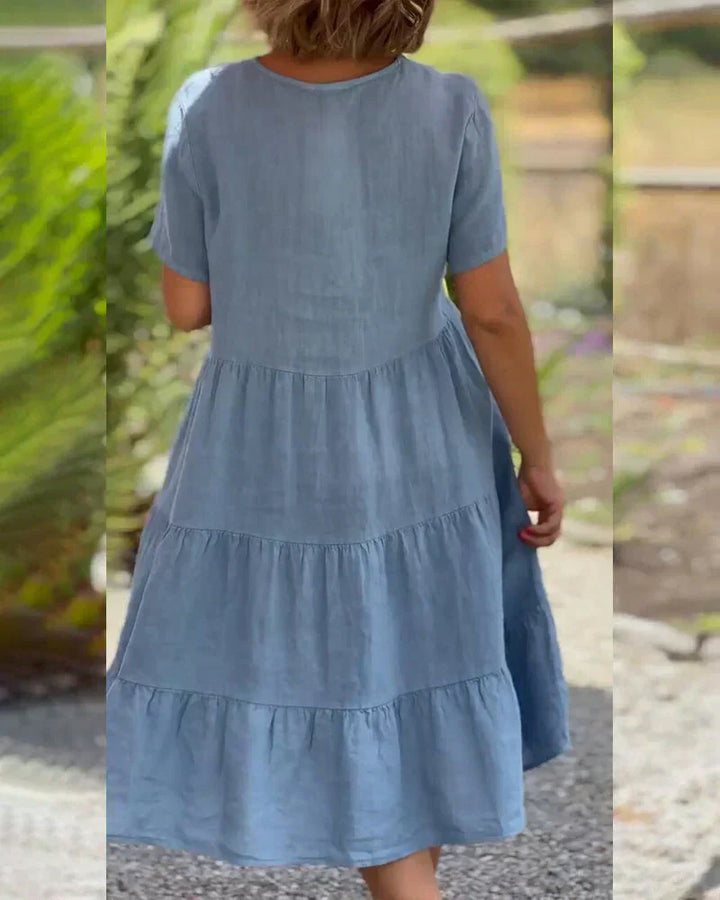 Zoey™ - Lässiges Sommer V-Ausschnitt Kleid