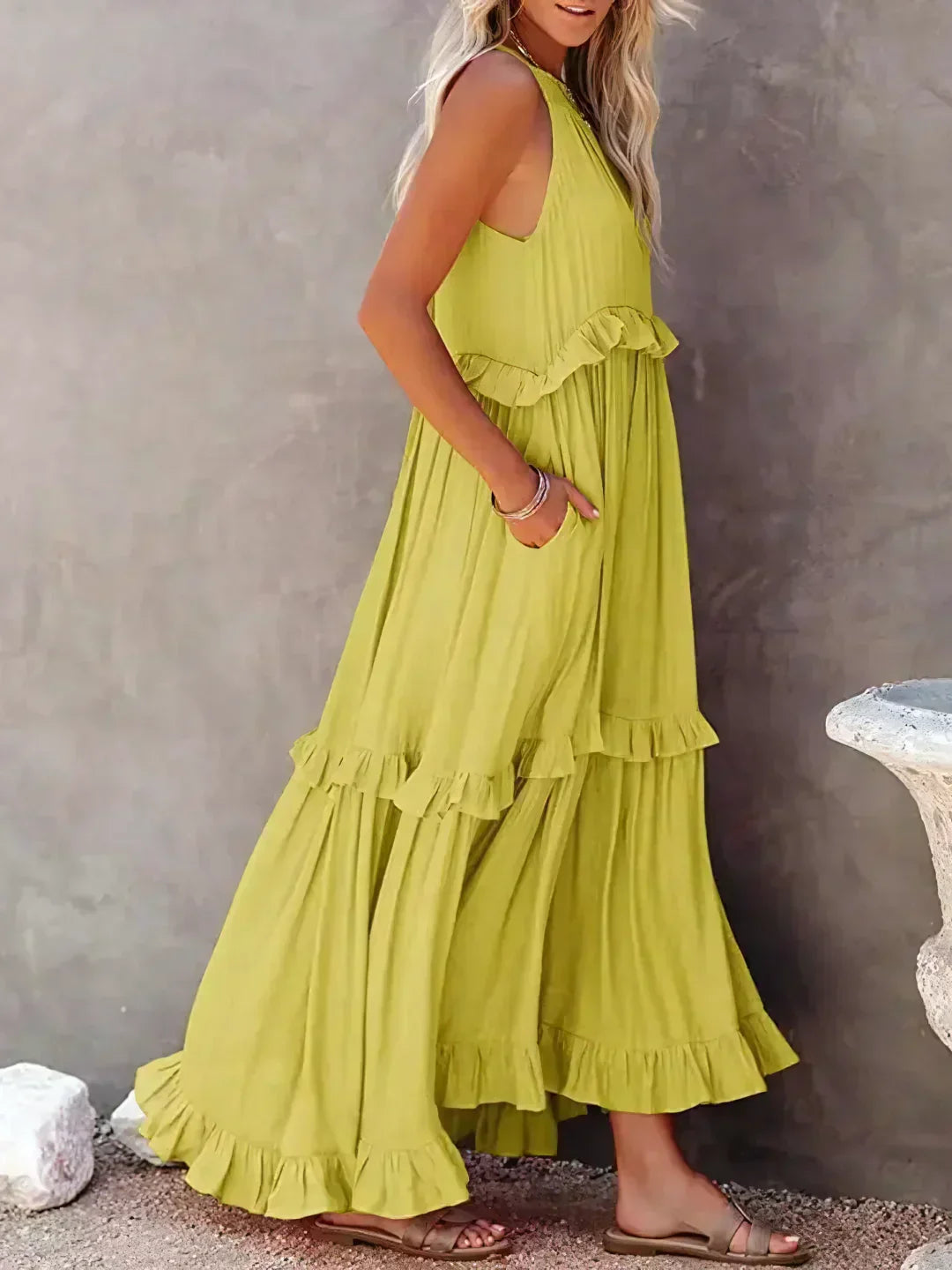 Emilia™ - Halter Ruffle Maxi Kleid