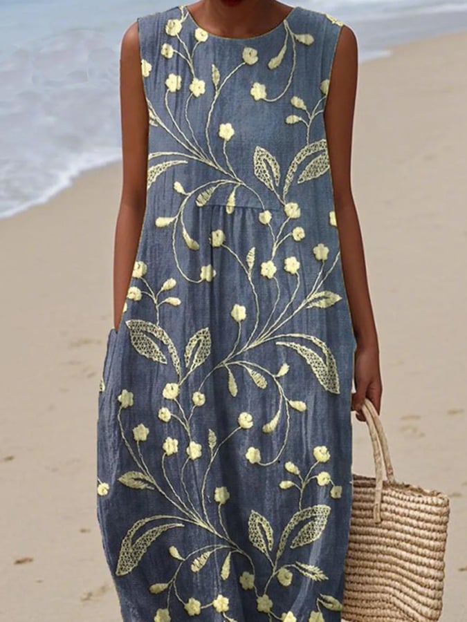 Blanca™ – Atmungsaktives ärmelloses Blumenkleid