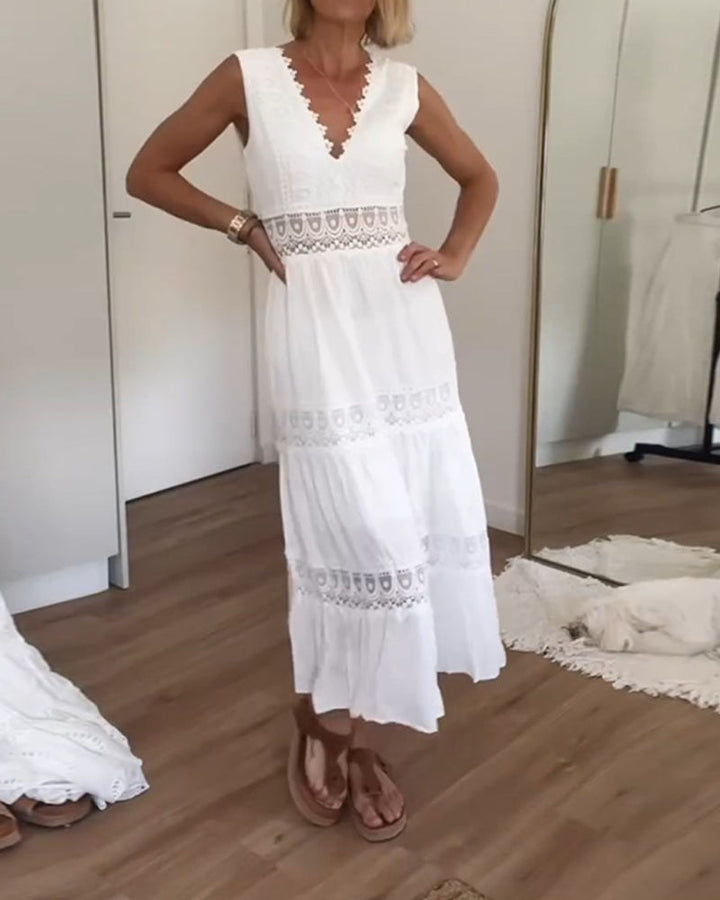 Alexa™ - Spitzen V-Ausschnitt Cami Kleid