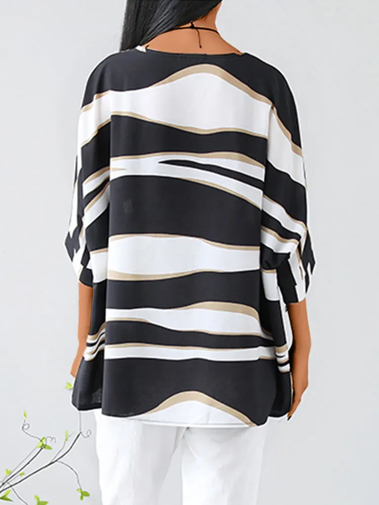 Aria™ - Stilvolle O-Ausschnitt Bluse