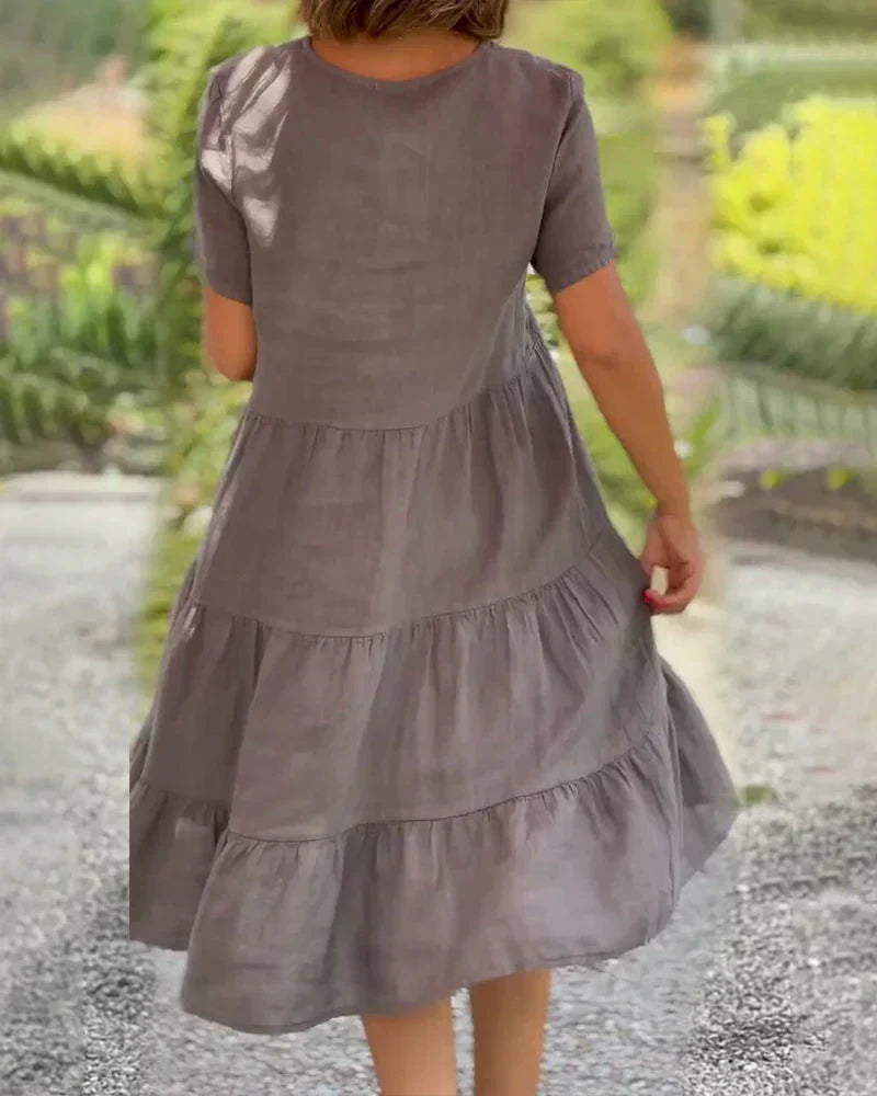Zoey™ - Lässiges Sommer V-Ausschnitt Kleid