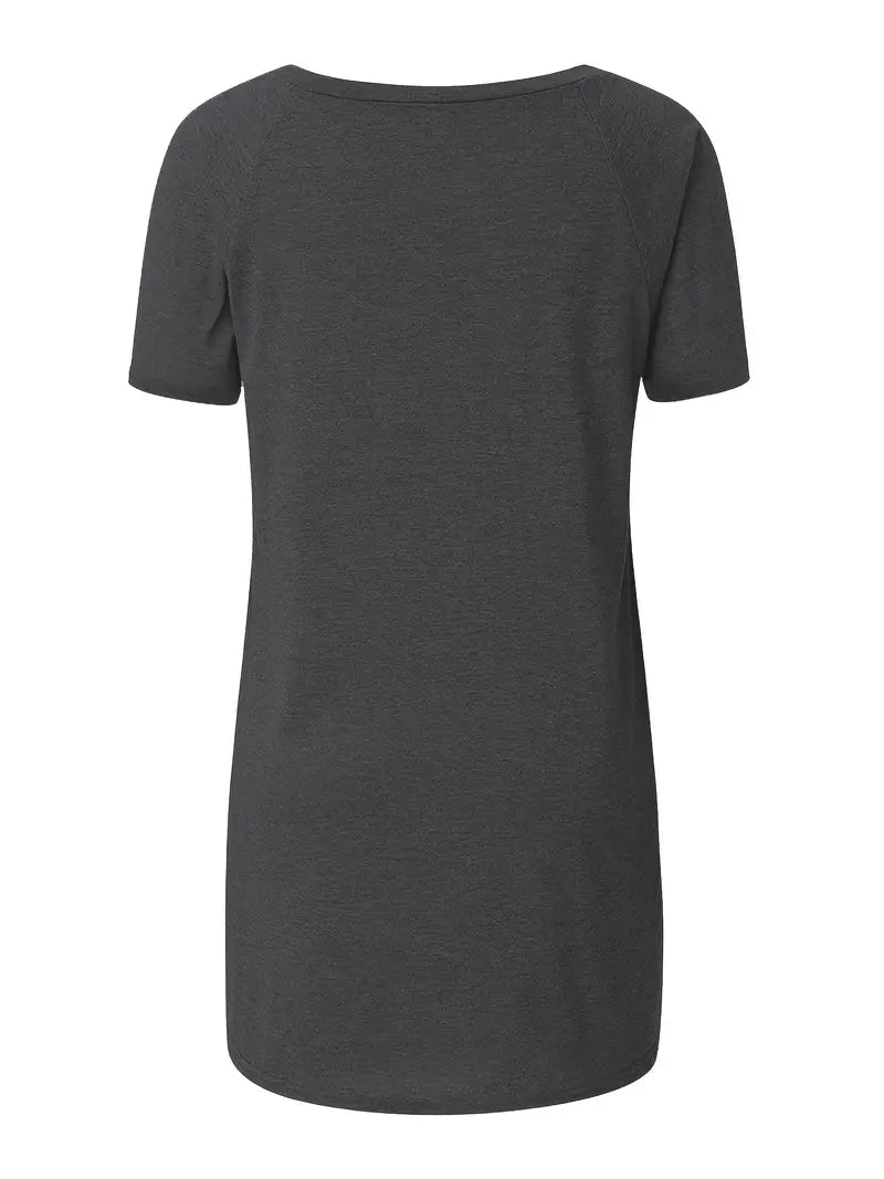 Faye™ - Lässiges Longline Crew Neck T-Shirt