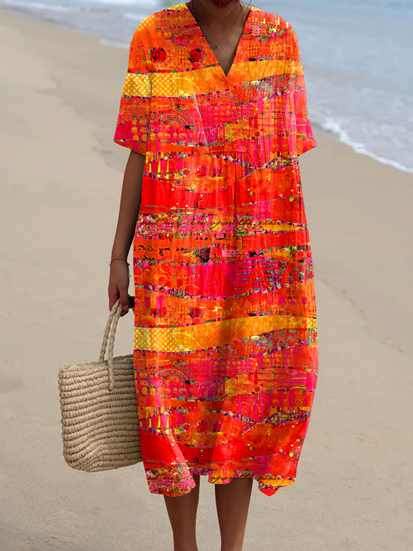 Heidi™ – Vintage Kunstdruck Casual Baumwolle und Leinen