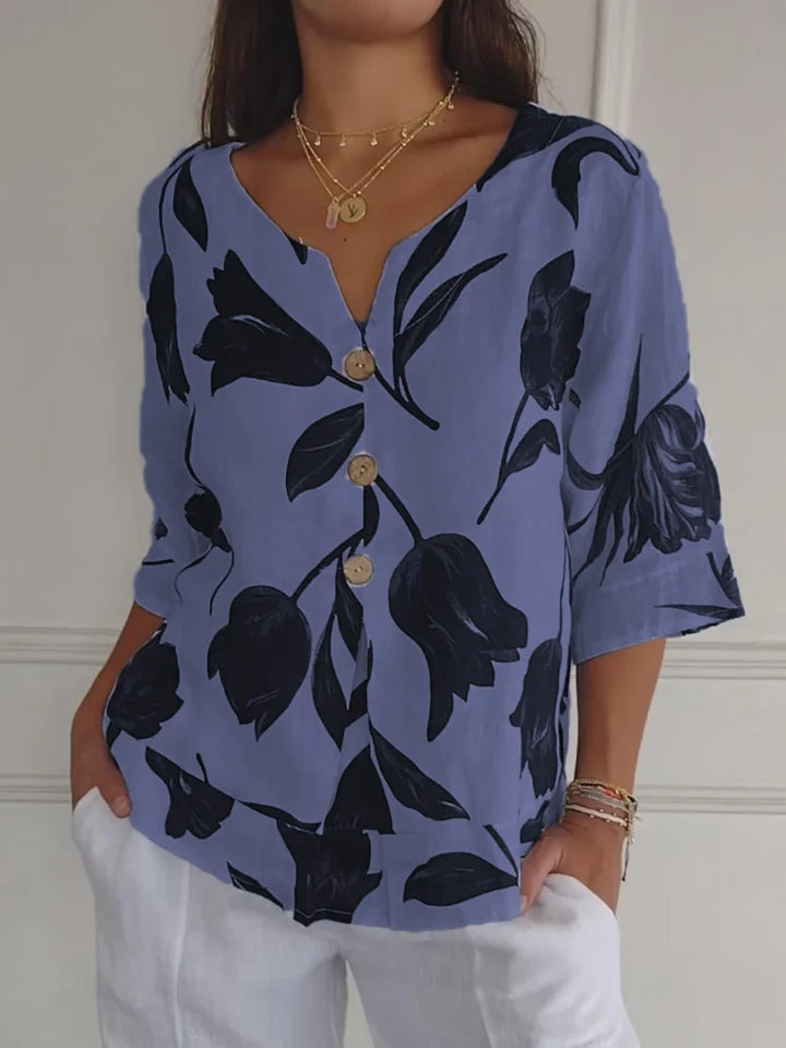 Sanne™ | Florale Knopf-Bluse