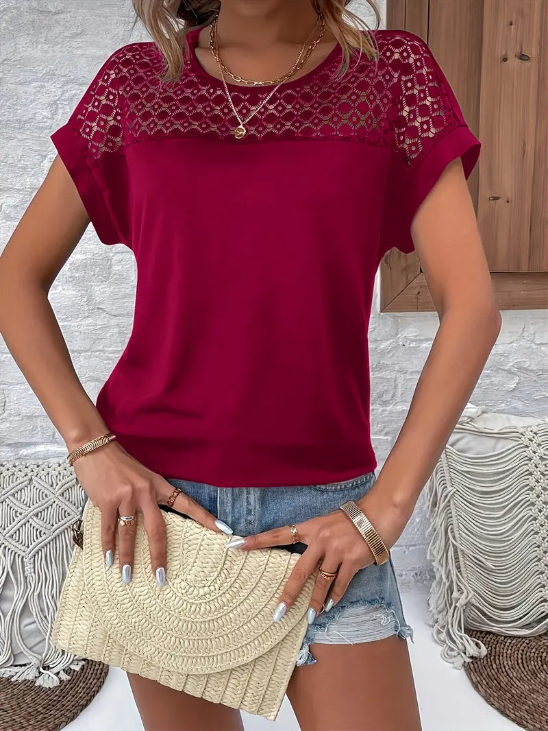 Talia™ - Lässiges Spitzen-Batwing-T-Shirt