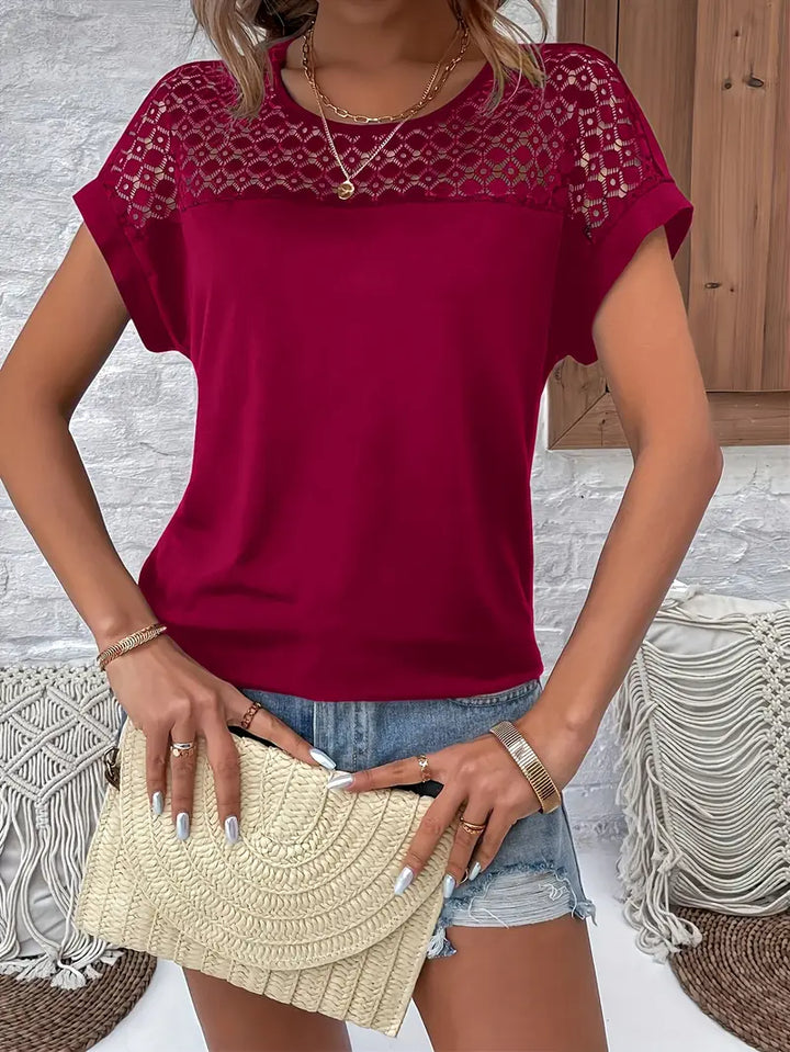 Talia™ - Lässiges Spitzen-Batwing-T-Shirt