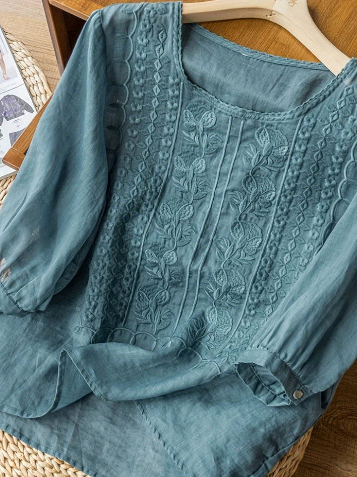 Josie™ - Frauen Bestickte Bluse